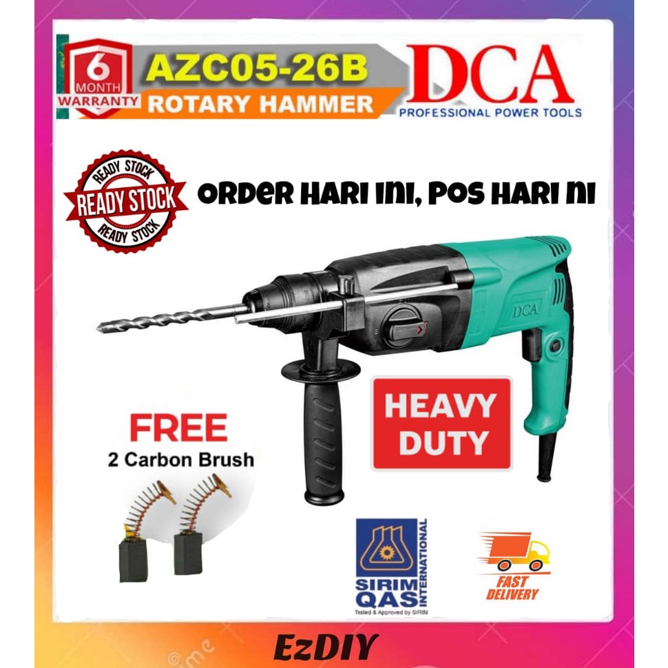 DCA Rotary Hammer Drill (3in1) AZC 0526 Penebuk dinding AZC 0526