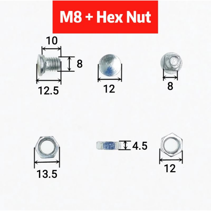M6 M8 Bolt and Nut Slotted Angle Bar / Skru Besi Rak / Rack Shelf
