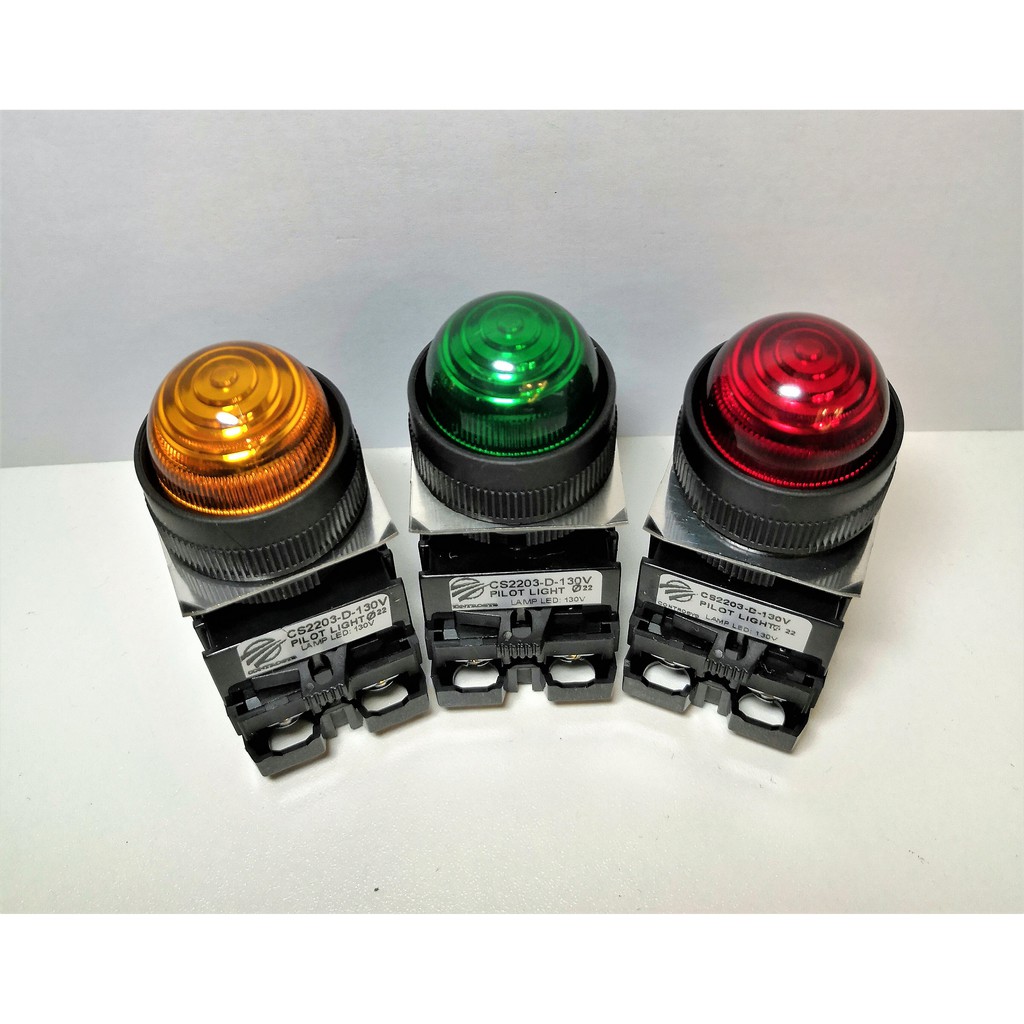 LED Pilot Light / Lamp - Amber/Green/Red 110~130VAC Diameter 22mm ...