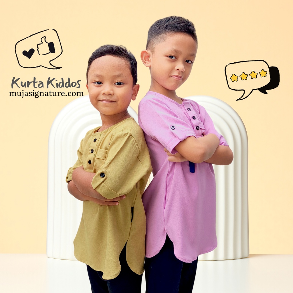 BAJU KURTA BUDAK LELAKI BERPOKET LENGAN PENDEK 1-10 TAHUN | Shopee Malaysia