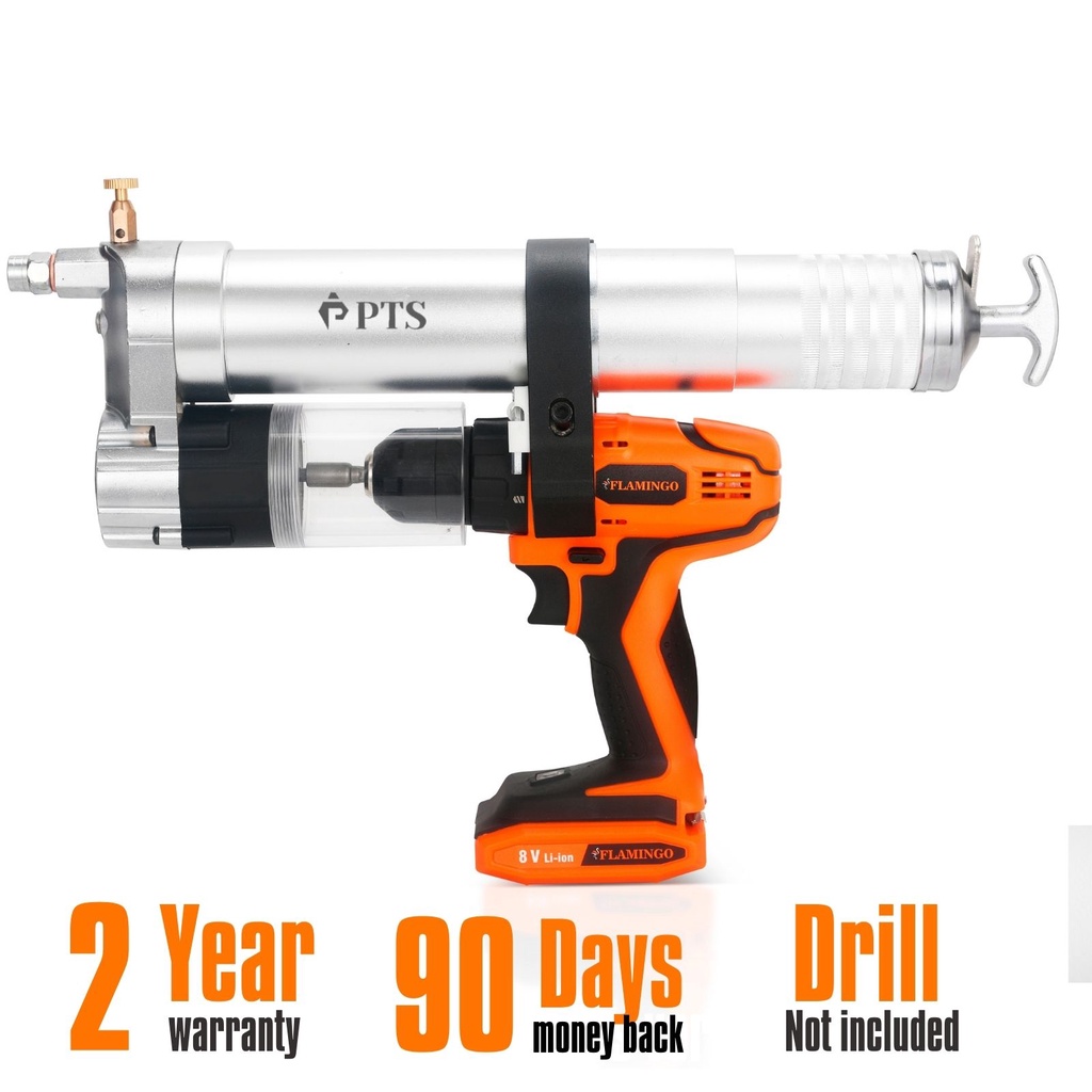 HSJYFSH Grease Gun Adapter,Convert Pneumatic Tool, Cordless Drills And Impact Drivers Into Electric Grease Gun,Universal Conversion Gun Head With Grease Gun Coupler