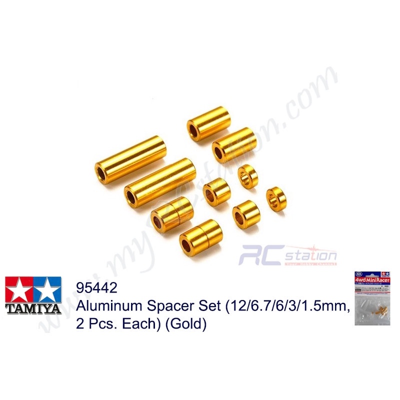 Jeu D'entretoises En Aluminium Tamiya 95442 - 12 Pièces (6/7,6/3/1/5,2 Mm) - Neuf