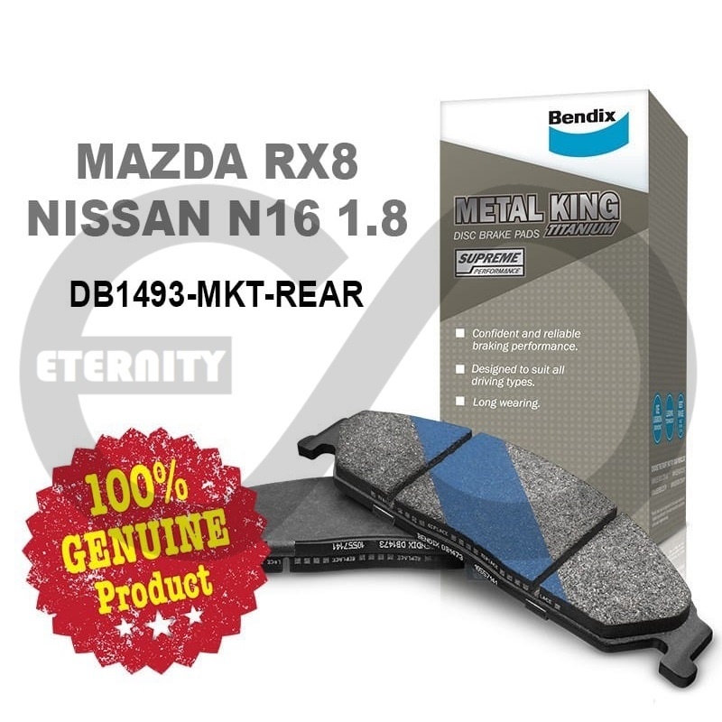 Original Bendix DB1493MKT Rear Brake Pad - NISSAN CEFIRO A33 / SENTRA ...
