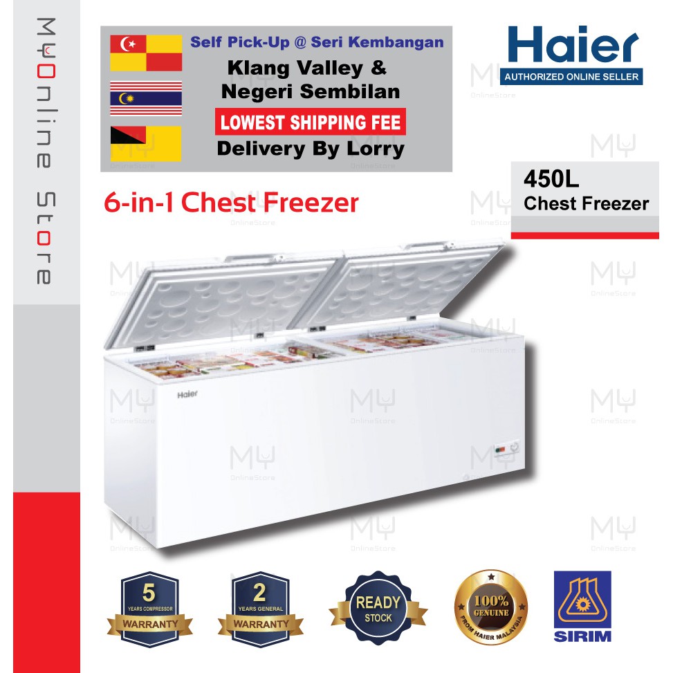 Haier(450L) 2 Door Chest Freezer Convertible / 2 Pintu Peti Sejuk Beku
