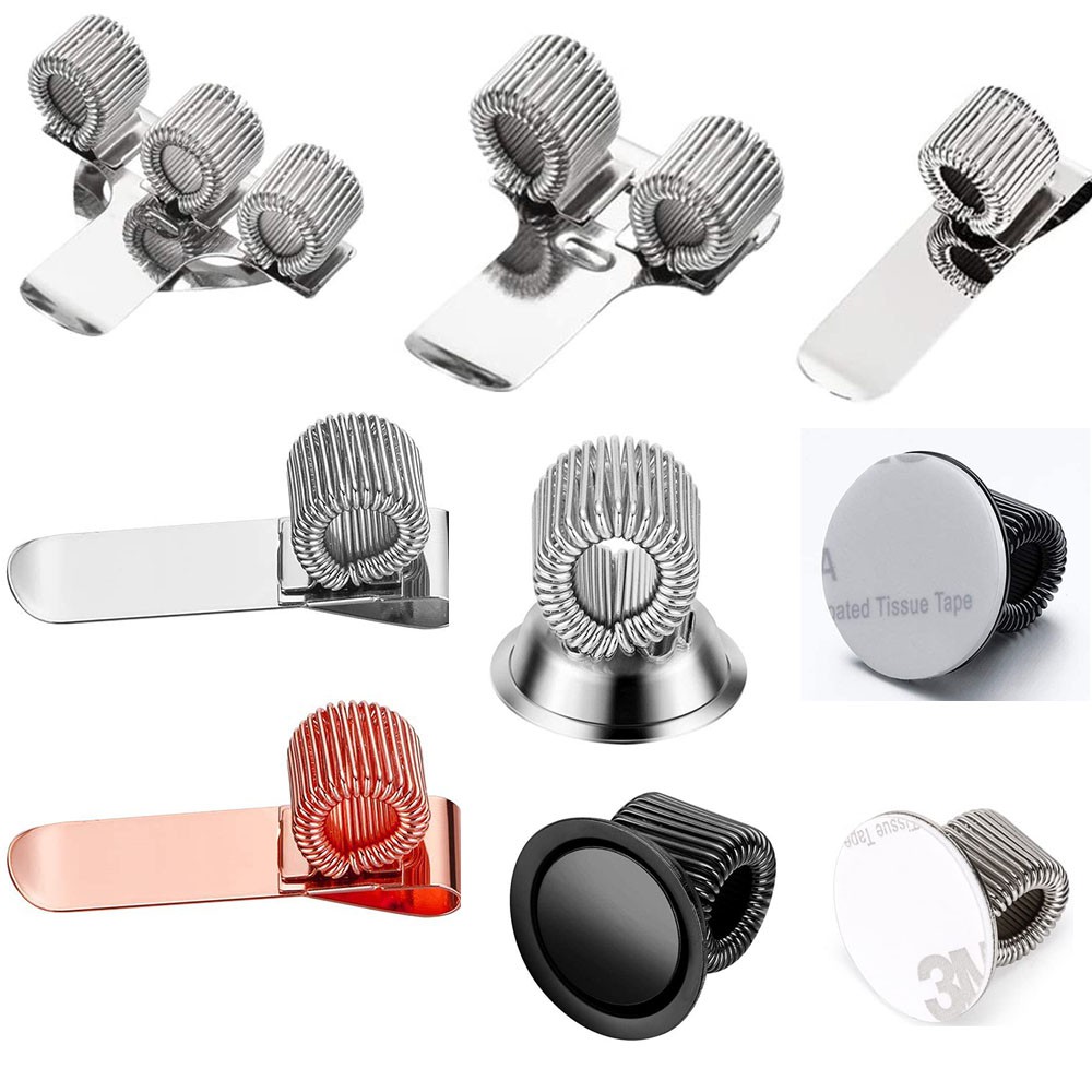 Stainless Pen Holder Clip for Notebook and Clipboard with Spring Fits
