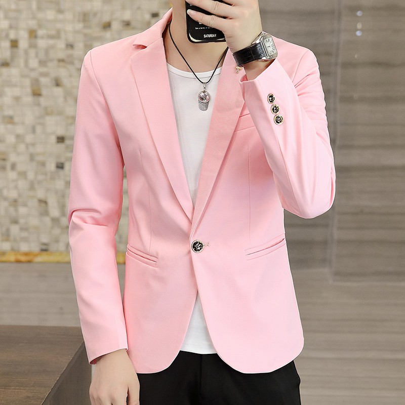 Men's pink 2024 blazer jacket