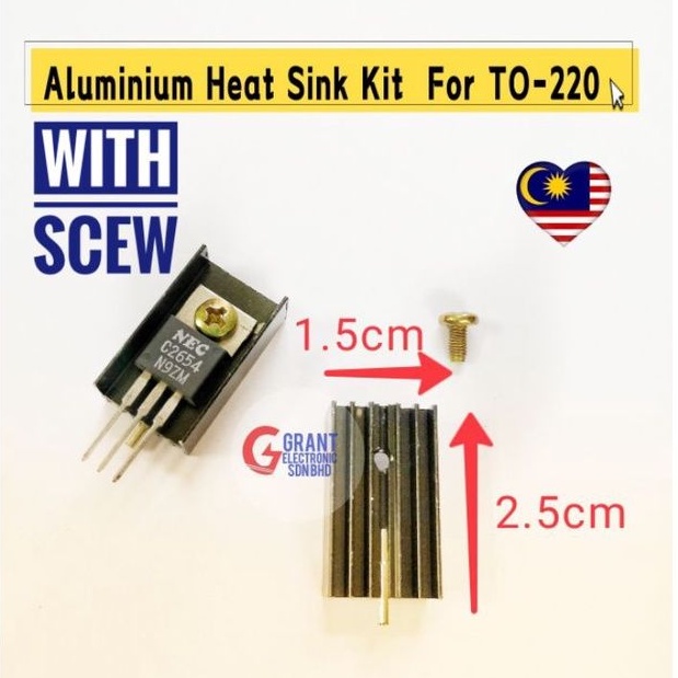 Aluminium Heatsink Heat Sink kit for TO220 Mosfet Transistors Shopee