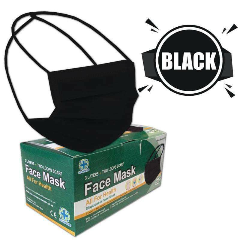 Headloop Mask Tali Panjang Hijab Muslimah Headloop Black Hitam Full ...