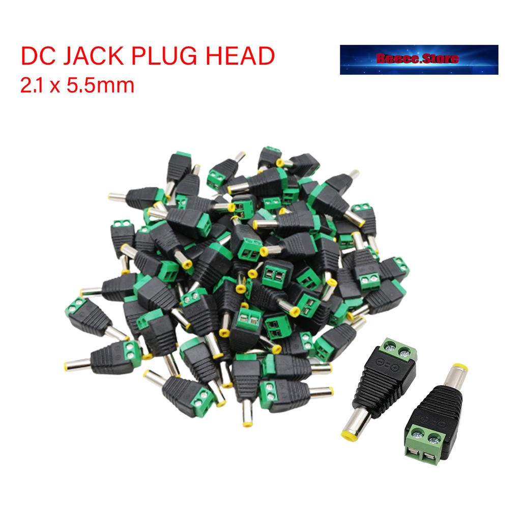 100PCS DC JOIN SCREW HEAD CONNECTOR ( MALE TYPE ) / DC JACK PLUG HEAD ...