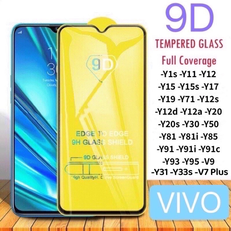 VIVO 9D FULL TEMPERED GLASS Y02s Y03 Y18 Y16 Y11 Y12 Y15 Y17 Y19 Y12s ...