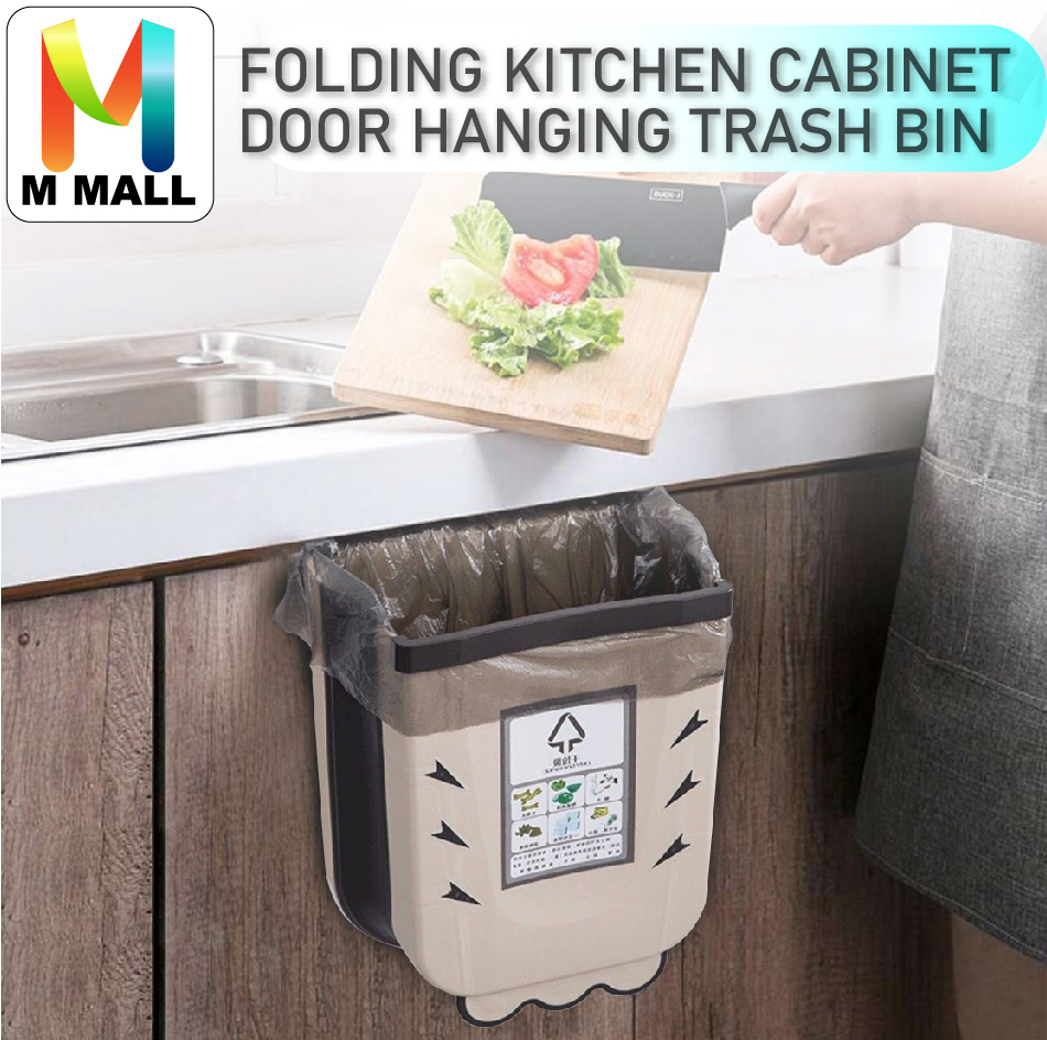 M MALL FOLDING KITCHEN DOOR HANGING TRASH BIN Foldable Hanging