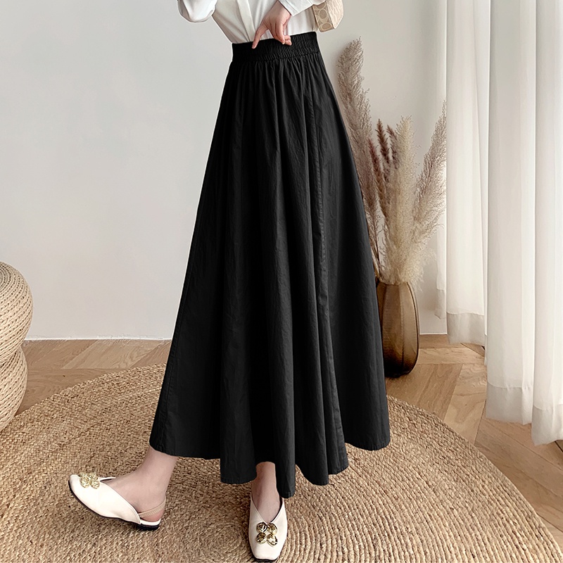 Ruffled Casual Skirt Women Long To Ankle Skirt Smooth High Quality ...