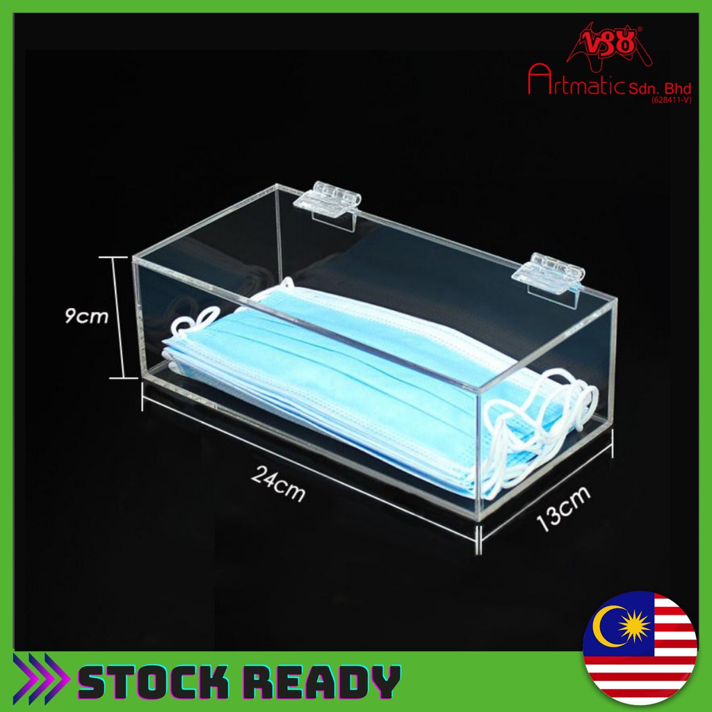 Face Mask Clear Acrylic Storage Box/no more mask clutter Easy to ...