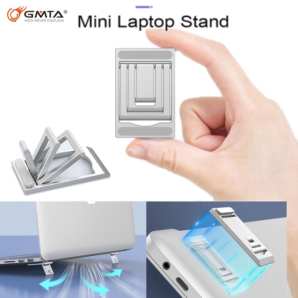 Mini Portable 2pcs Laptop Stand Aluminium 3-Position Adjustable Mini ...