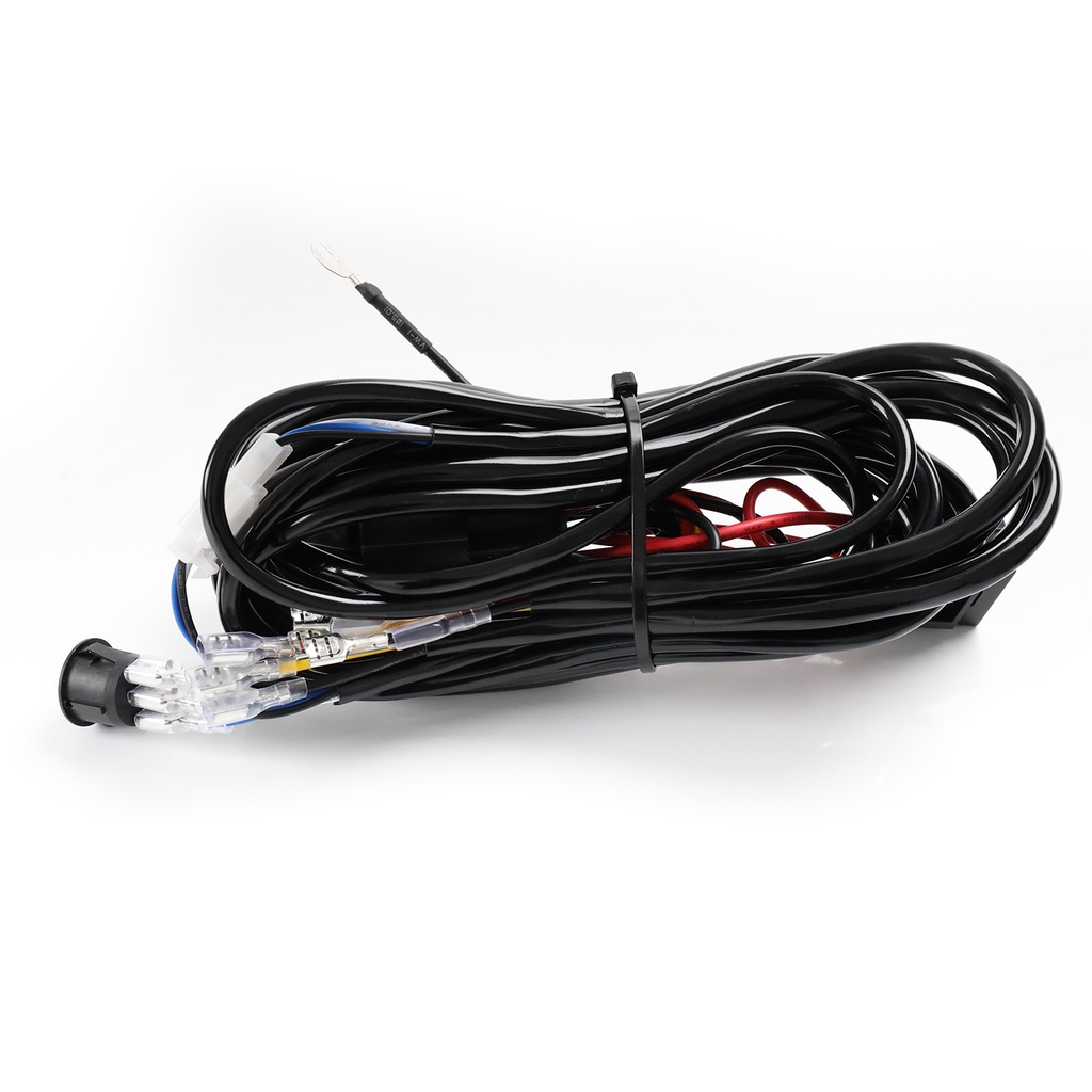 Xotic Tech 12V 40A LED Work Light Bar Wiring Harness Kit – 1 To 2 Output, With ON/OFF Switch & Relay