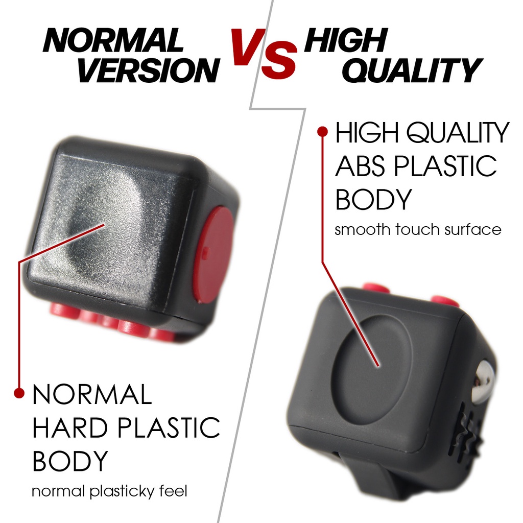 Premium Fidget Cube Toy High-Quality ABS & Smooth Mechanism 6-Side ...