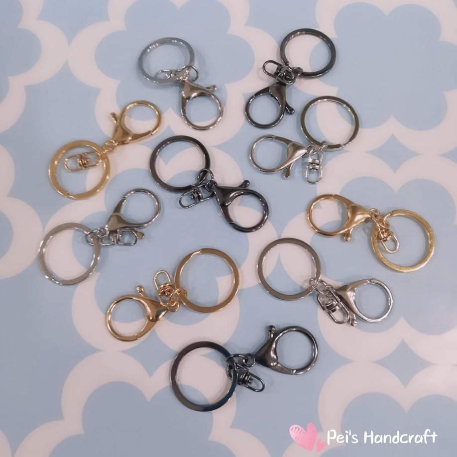 [READY STOCK] DIY Key Rings Keychain with Ring Silver / Gold / Black ...