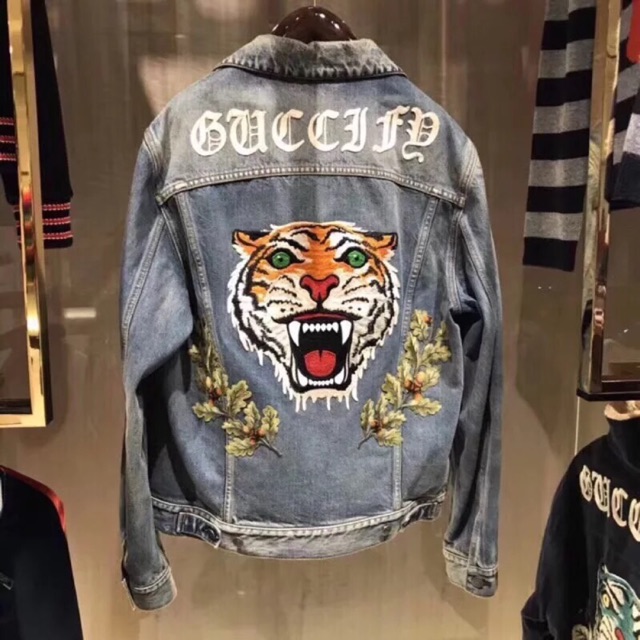 Gucci denim jacket with tiger online