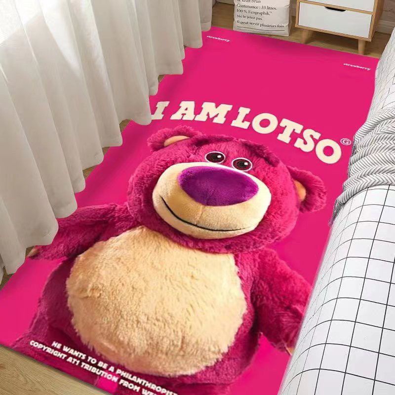 Rug Bedroom Girl Cute Strawberry Bear Living Room Tea Table Household