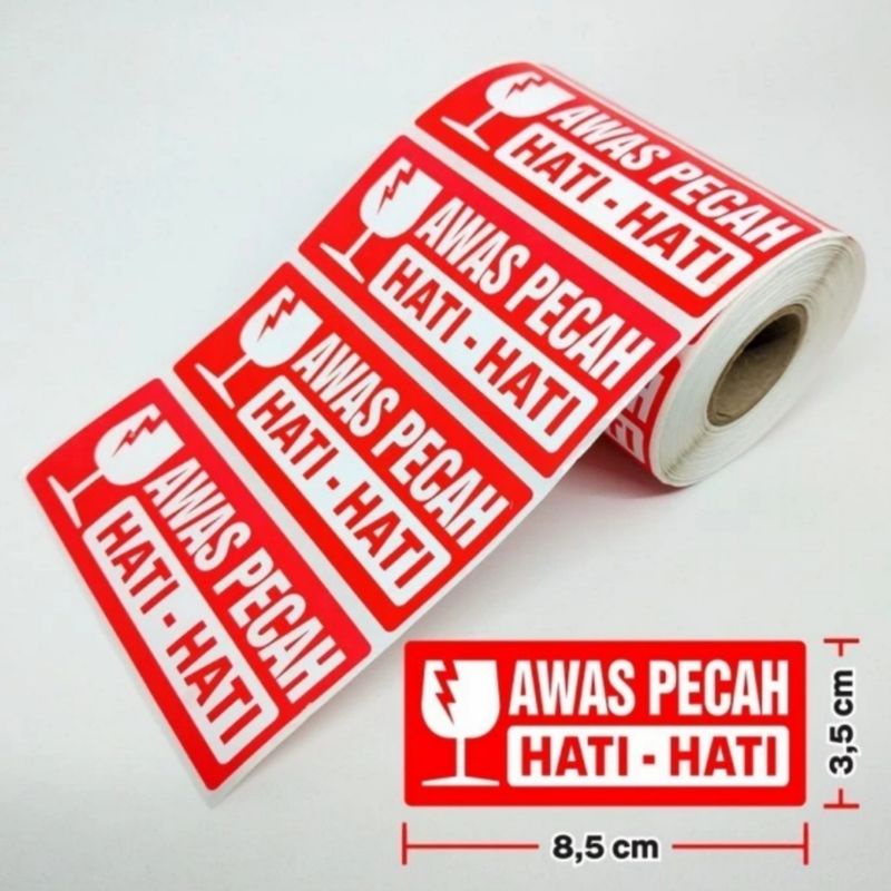 Fragile Stickers Beware of Breakage 8.5 x 3.5 cm (1 roll / 500 pcs ...