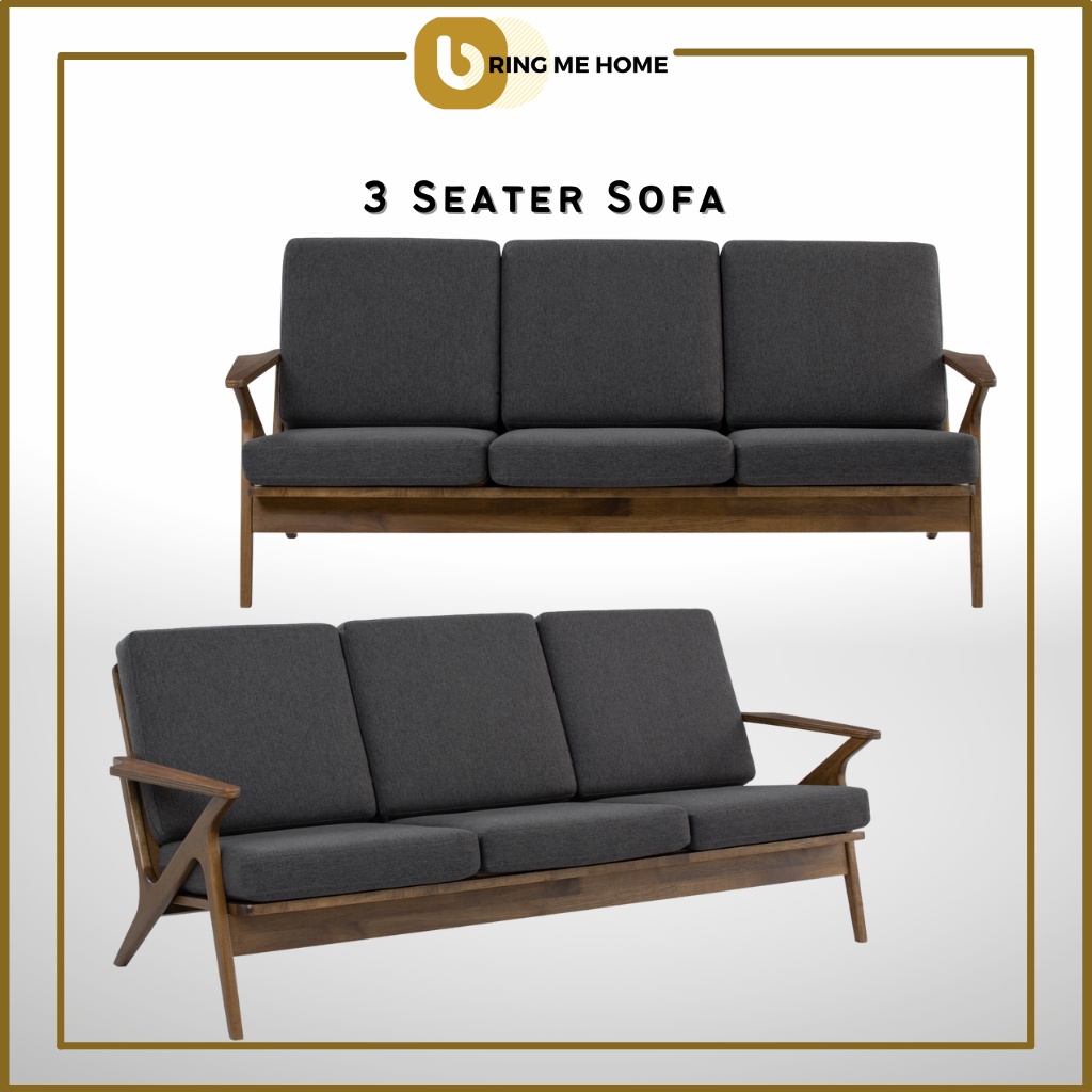 ASTAN Solid Wood Sofa 3 Seater Sofa Fabric Sofa Kain Sofa Murah Kerusi ...