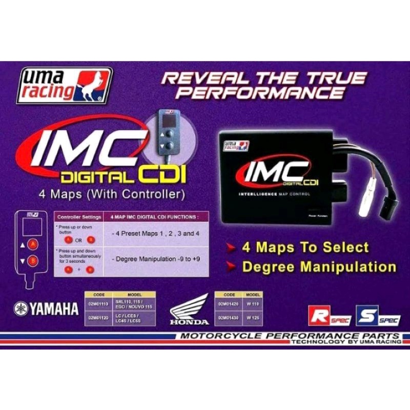 UMA RACING CDI IMC 1MAP & 4MAP YAMAHA LC135-V1- 7 SRL110/115 -EGO ...