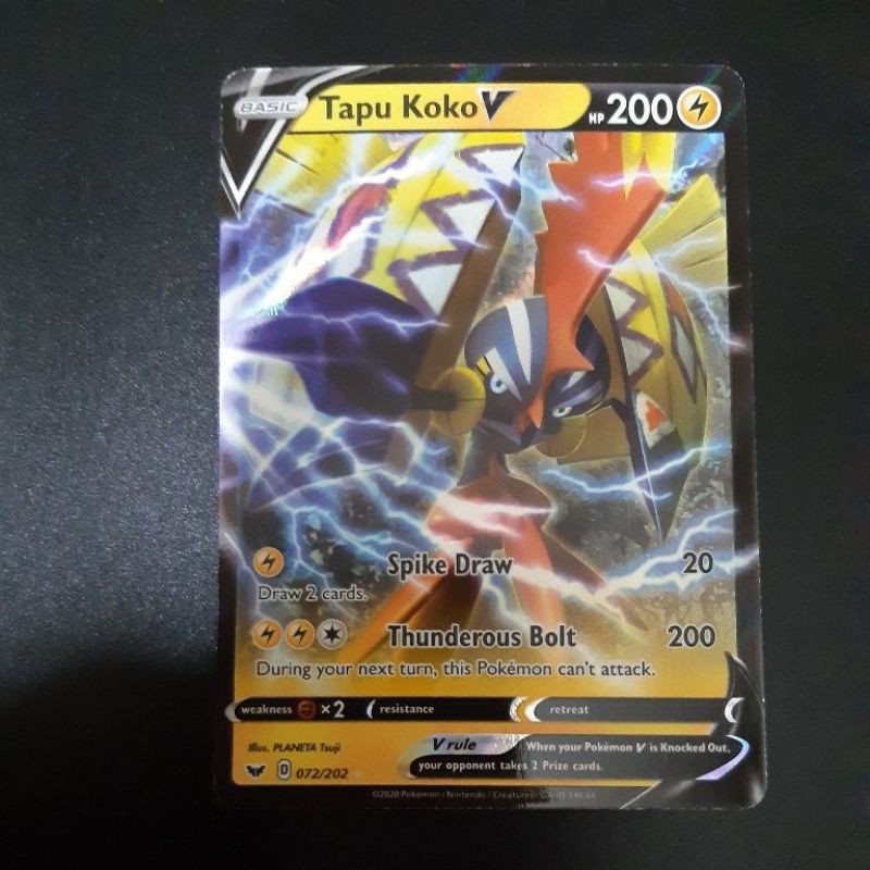 Pokemon Card TCG: Pokemon V: Tapu Koko V 072/202 -Ultra Rare 100% Original  Pokemon Card | Shopee Malaysia