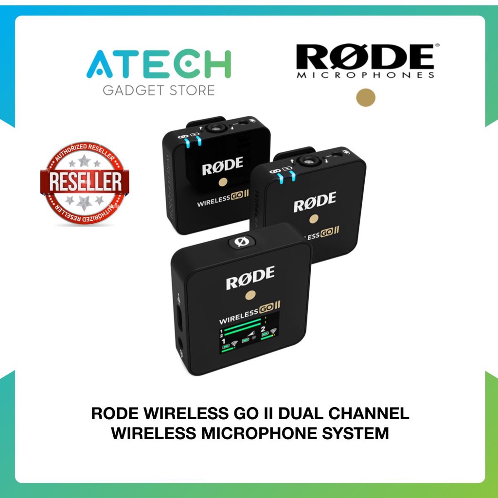 RODE WIRELESS GO II DUAL CHANNEL WIRELESS MICROPHONE SYSTEM | Shopee ...