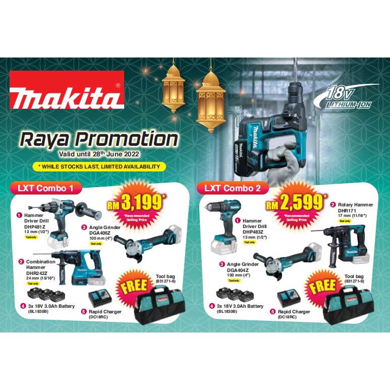 MAKITA RAYA PROMOTION LXT COMBO and CXT COMBO Shopee Malaysia