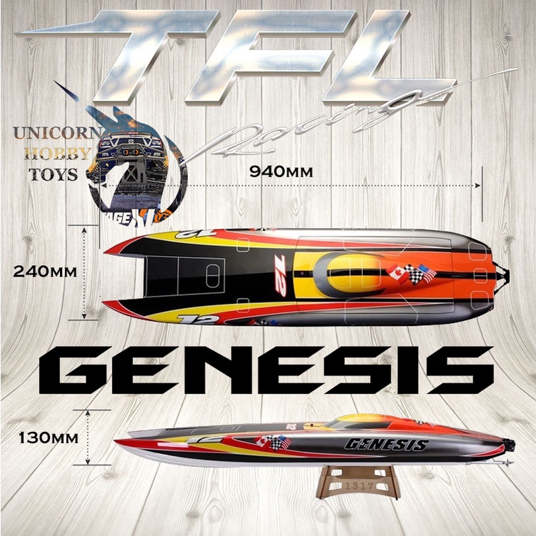 TFL Genesis Catamaran Racing RC Boat Fiberglass Electric 3674 KV 2075 Brushless Motor 150A ESC Shopee Malaysia
