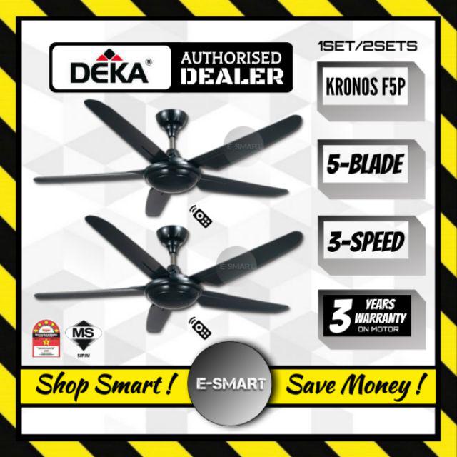 DEKA KRONOS F5P CEILING FAN WITH REMOTE CONTROL (BLACK) GUN METAL KIPAS ...