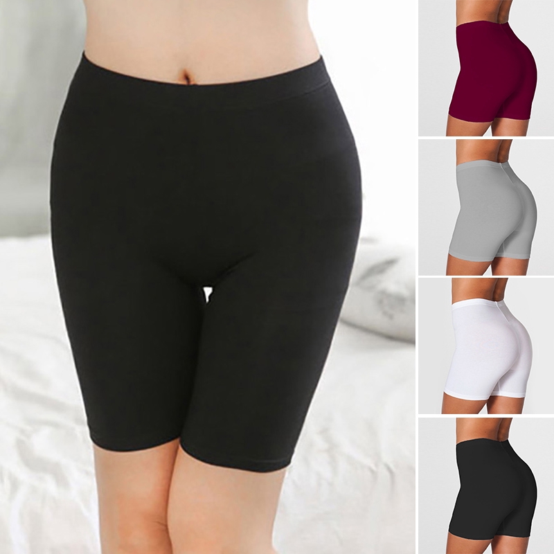 Women's Shorts Solid High waist Stretch Women's Bottoms Leggings Athletic  Sports Yoga Slim fit Tight Plus size