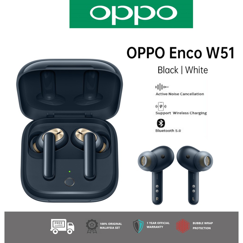 Oppo Enco W51 Tws Bluetooth Headset Wireless Charge IP54