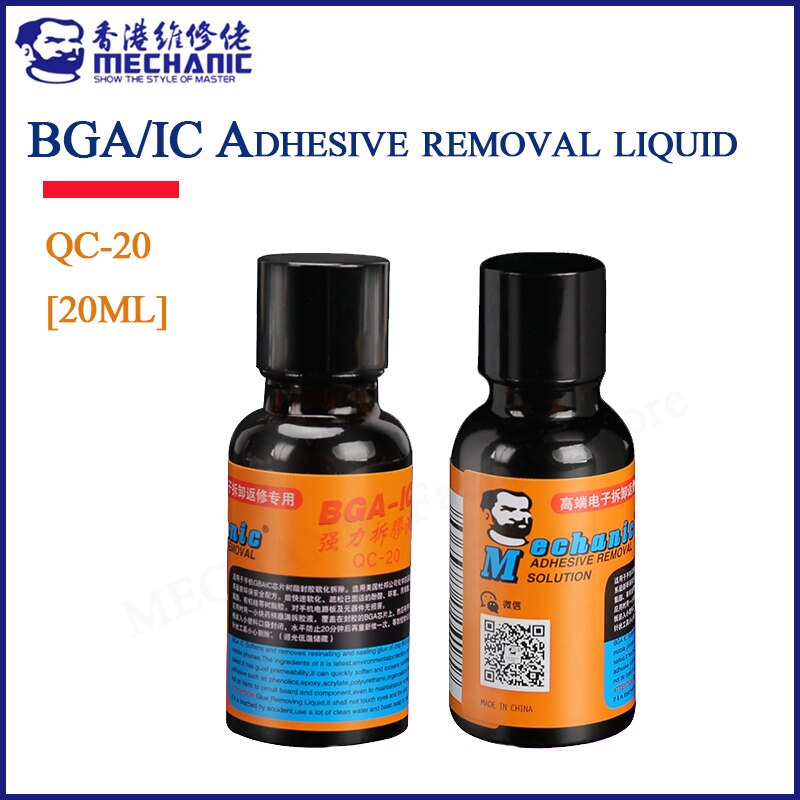 MECHANIC QC20 BGA IC Demolition Glue Cleaner 20ml Phone Adhesive