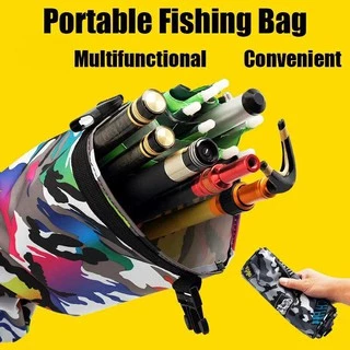 Fishing Rod Storage Bag Oxford Cloth Multifunctional 1/2/3 Layer