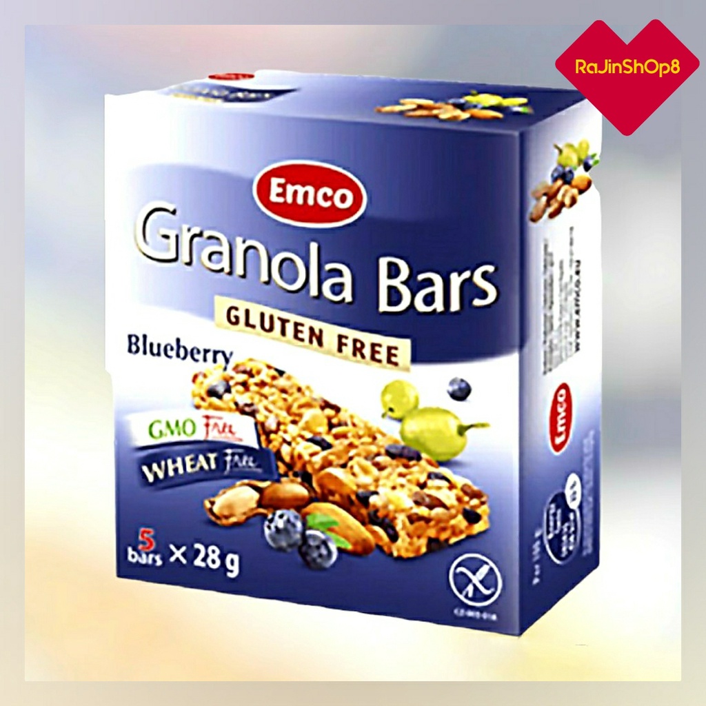 EMCO Gluten Free Granola Bars Healthy Diet Snack Blueberry