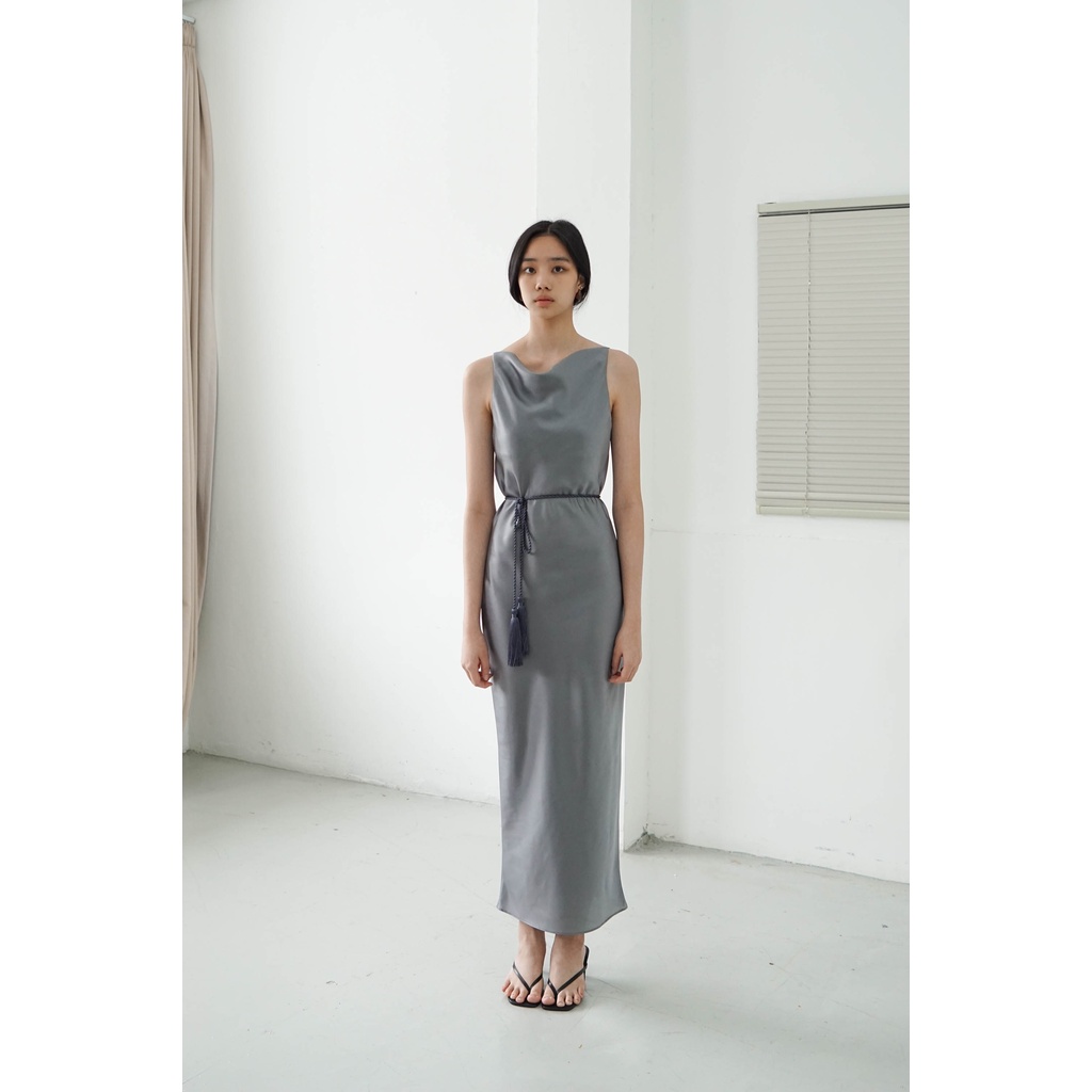 Pafon Esme Dress Ash Gray Shopee Malaysia