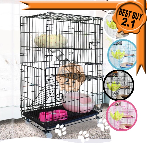 READY STOCK 3 LEVEL PET CAGE 60 X 42 X 100 CM 4 COLORS OPTION CAT CAGE SANGKAR KUCING 3 TINGKAT Shopee Malaysia