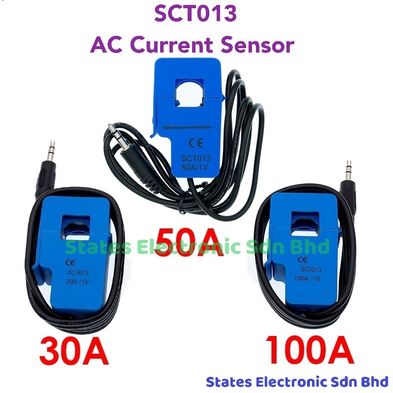 SCT013 Non-Invasive AC Current Sensor Clamp Sensor 30A 50A 100A ...