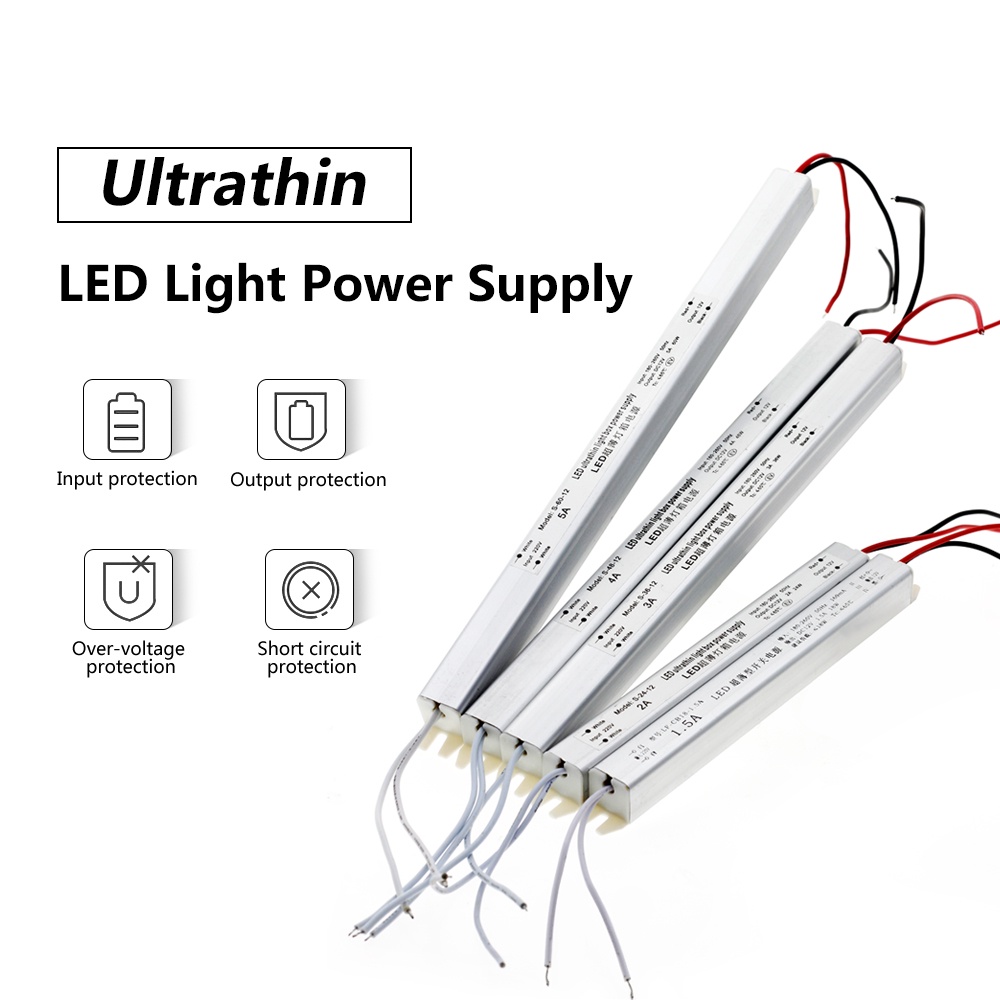 Ultra Thin LED Driver DC12V 24V 24W 36W 48W 60W 72W Power Supply ...