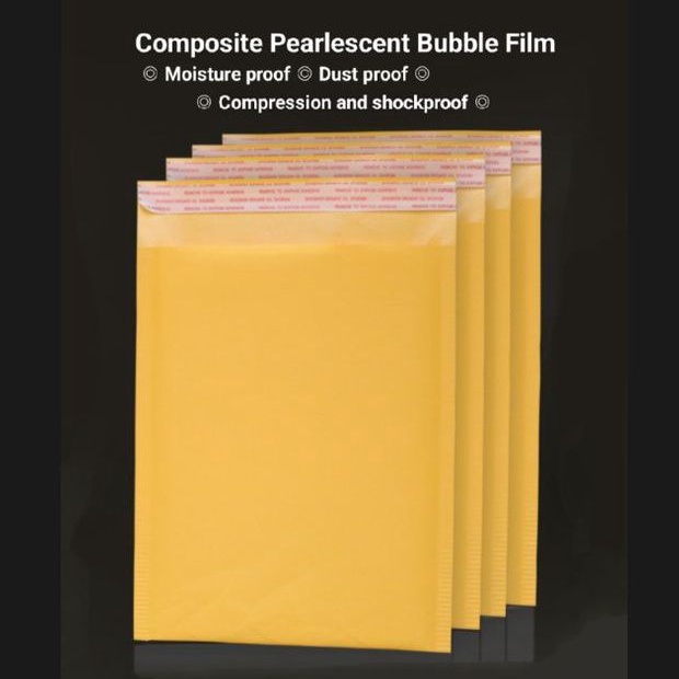 [10pcs] Yellow Kraft Paper Bubble Envelope Bag Shockproof Foam Bag