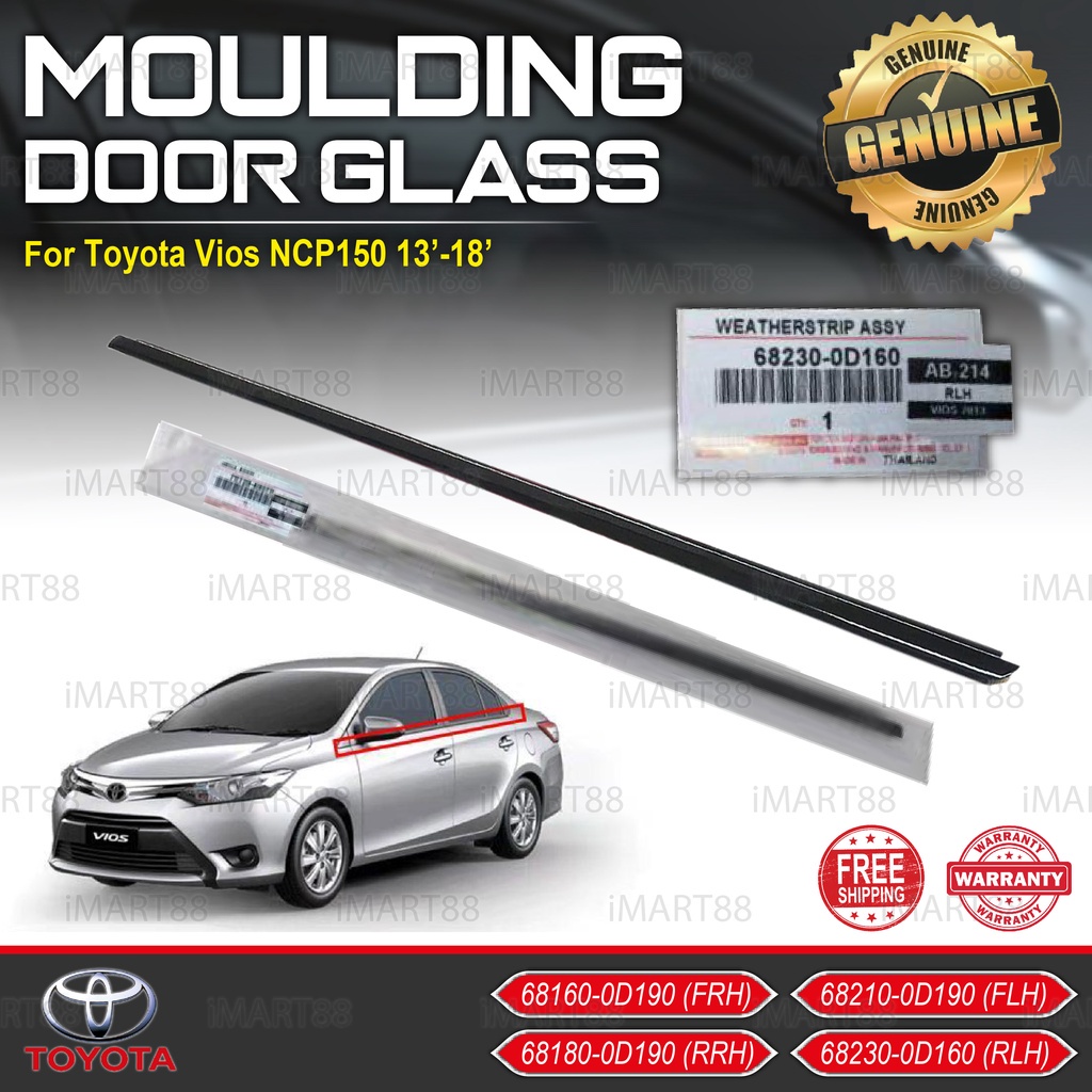 ORIGINAL TOYOTA VIOS NCP150 '13'18 GLASS DOOR MOULDING SEAL RUBBER