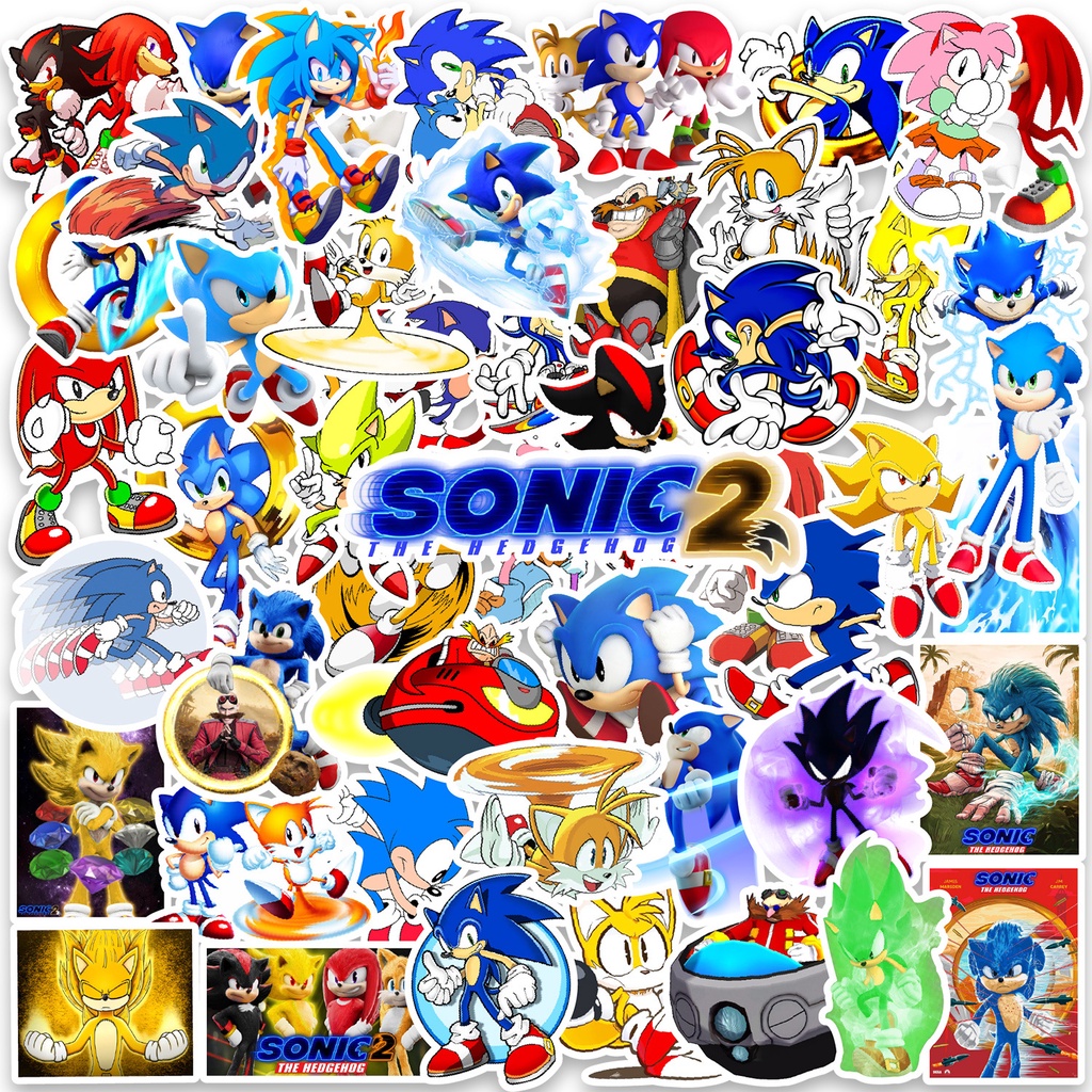 SONIC 50 pcs Waterproof Non Repeating Stickers Pack | Shopee Malaysia