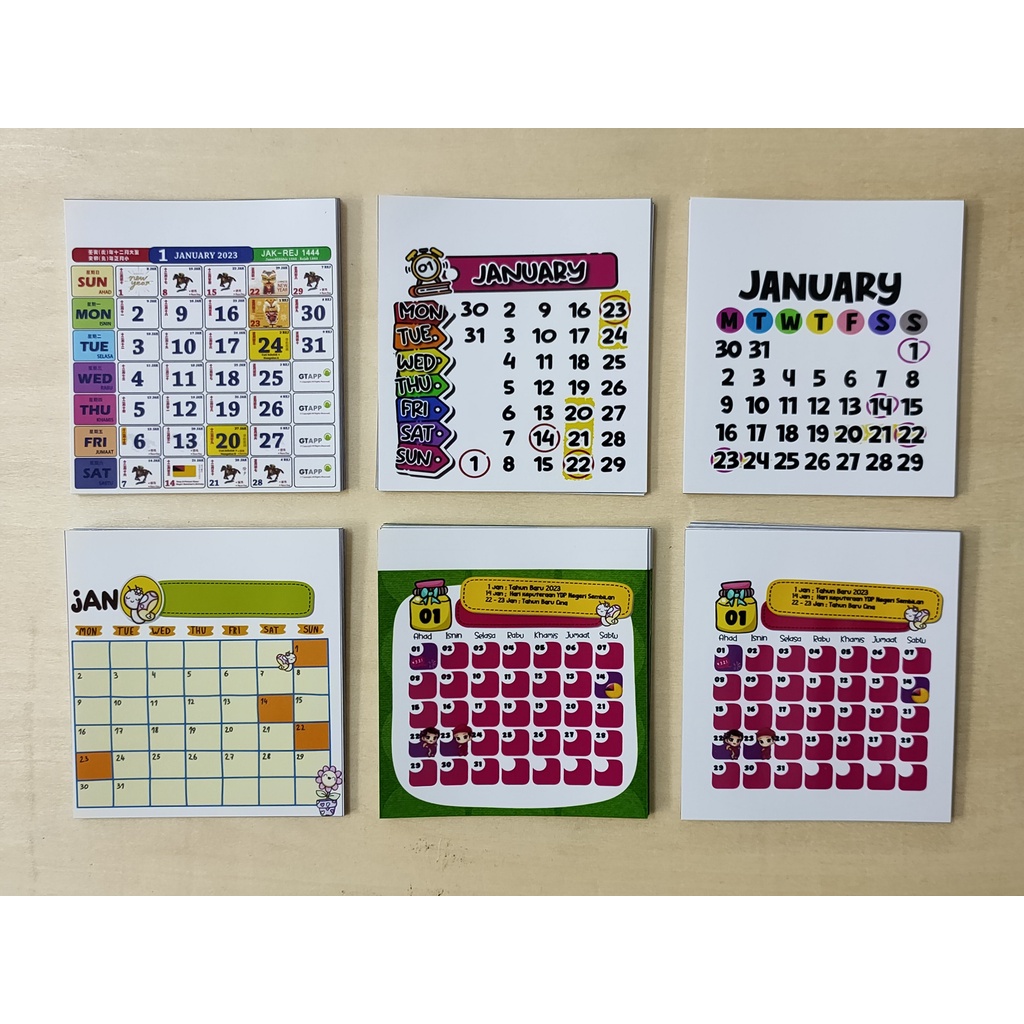 Mini Inlay Calendar 2026/ Calendar Inlay (without header) 50set/pack ...