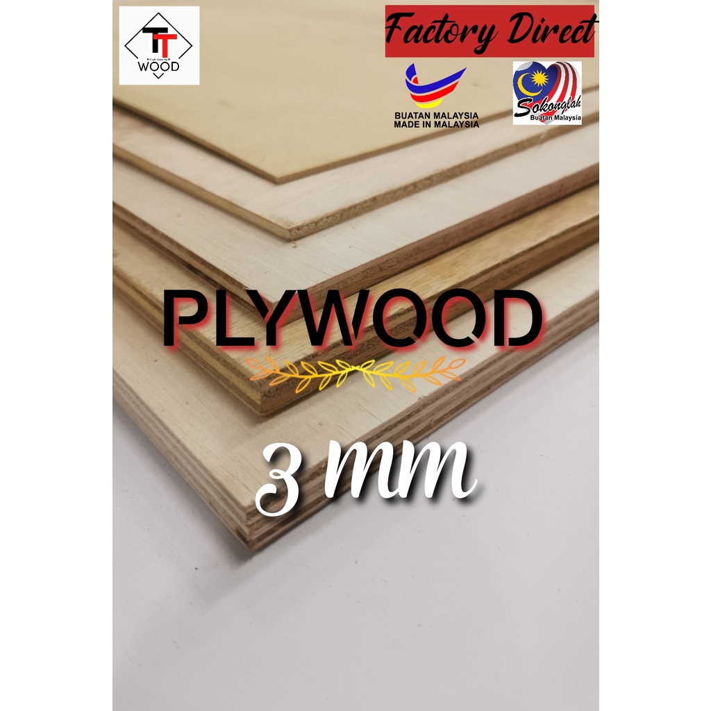 PLYWOOD 3mm Panel Wood Board Sheet Papan Kayu Timber /DIY Model