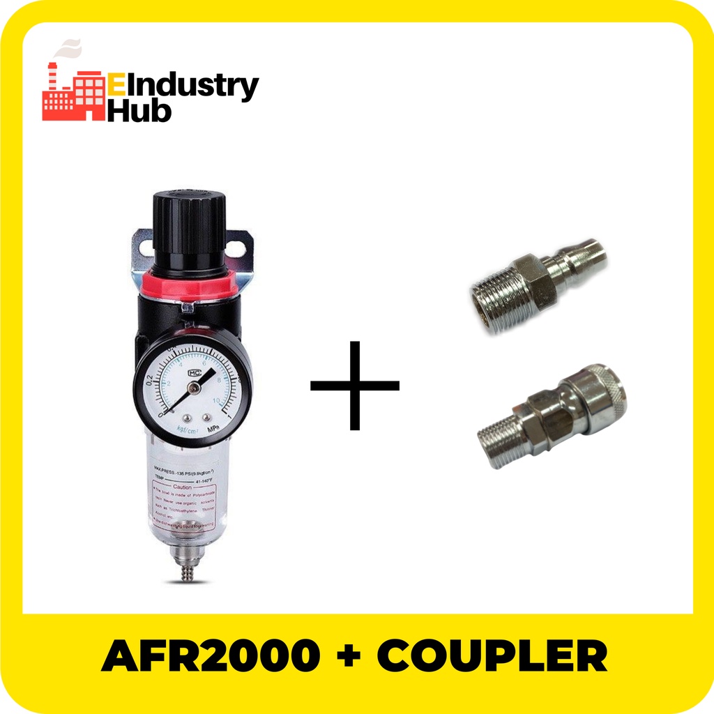AIRTAC Type AFR2000 1/4" with Coupler Pneumatic Air Pressure Filter