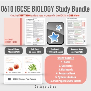 Cambridge IGCSE BIOLOGY 0610 A* Softcopy Study Bundle (Notes ...