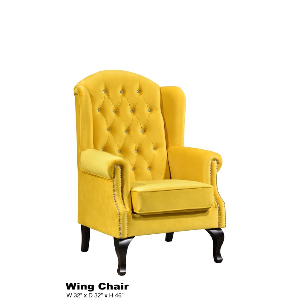 Fabric High Back Wing Sofa Chair Cushions Single Seater Sofa High Quality Sofa Shopee Malaysia