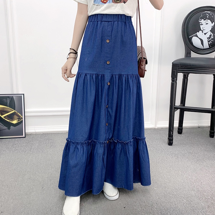 Denim Skirt Maxi Skirts Long Skirt Labuh Muslimah Skirts A Line Skirt ...