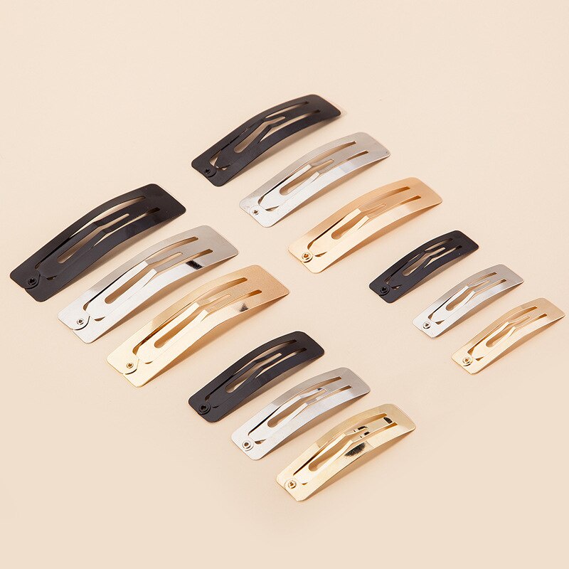 10Pcs Square Metal Kid DIY Silver Hair Clips Girls Girl Hair Clip Claw Barrette Pin Womens